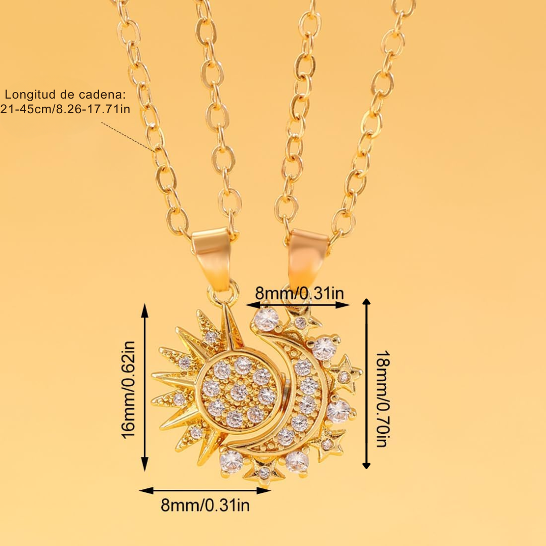 Collares de Sol y Luna para Mejores Amigas o Parejas