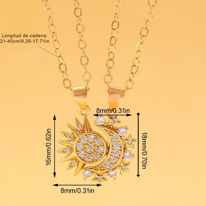 Collares de Sol y Luna para Mejores Amigas o Parejas